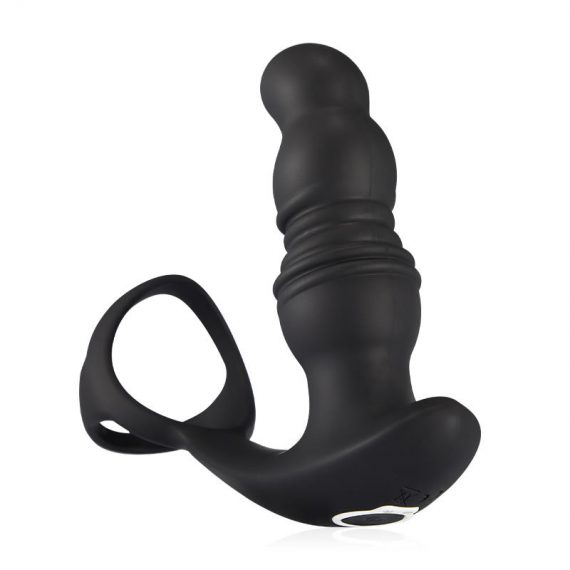 2 in 1 3 Thrusting 7 Vibrations Anal Massager with Cock Ring Y9216-B-4