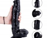 【B3G1F】12-Inch Long Black Sucktion Cup Realistic Dildo ET-6839309467798