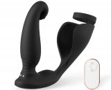 S-HANDE Versatile Vibrating Remote Control Cock Ring Butt Plug Prostate Massager Y9182-B-4