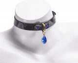 【B3G1F】Marble-Pattern Leather Gem Collar ET-6839217914006